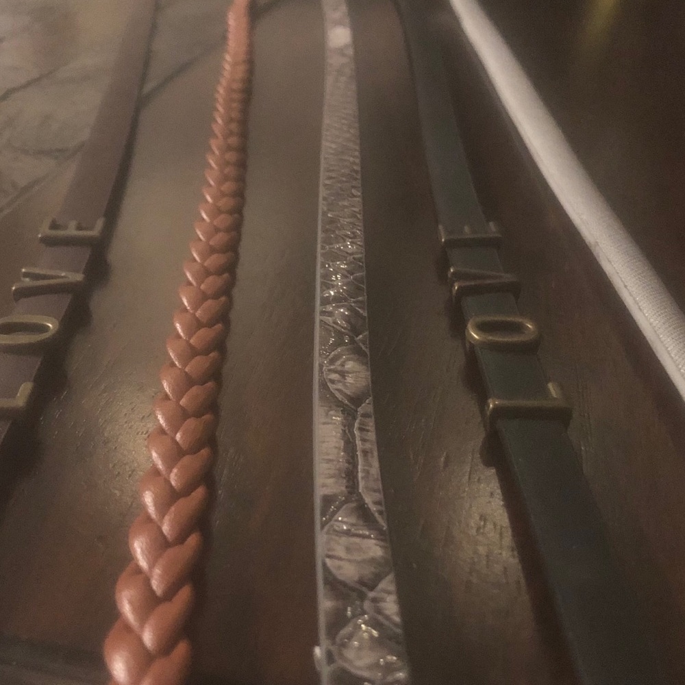 5 slim / skinny belts. All size small.